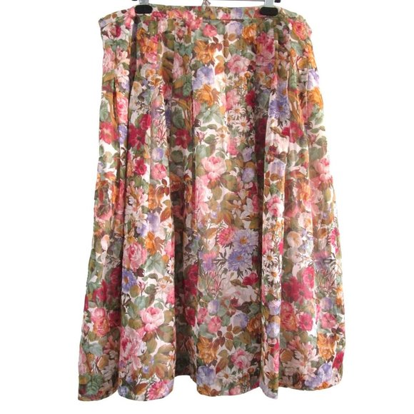 Ramsay of Dublin Floral Knife Pleat Skirt Lined Made in Ireland Large GUC - Picture 1 of 16